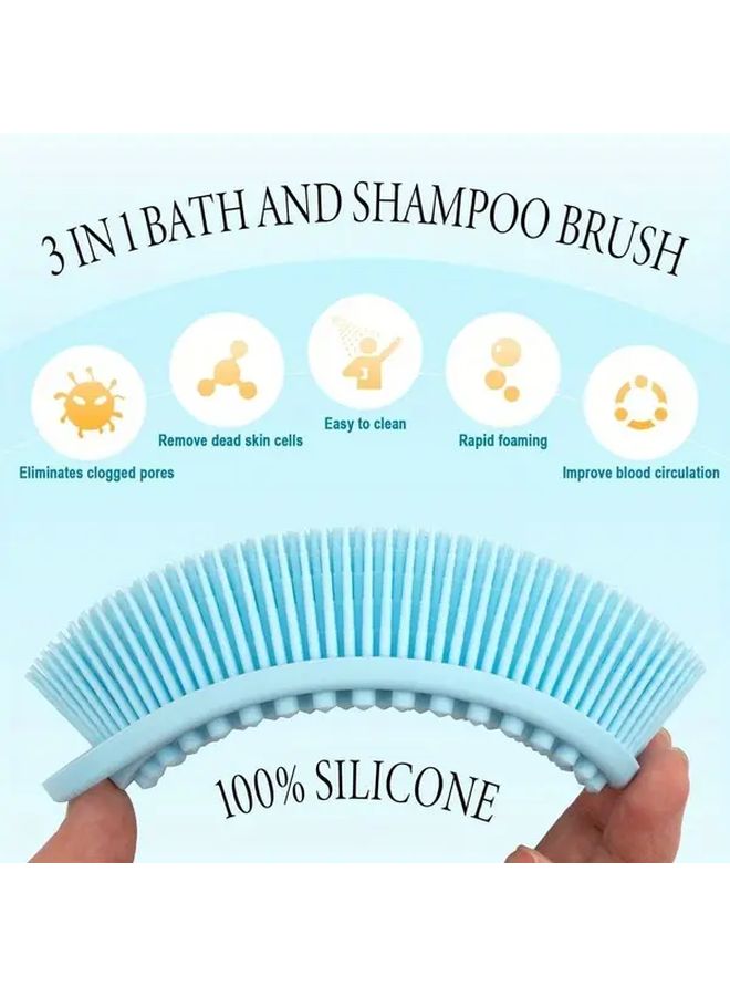 3pcs Polypropylene Silicone Multipurpose Scrubber Soft Bath Brush Exfoliating Shower Body Wash Face Cleansing Massage Tool Quick Lather Gentle Exfoliation Hygienic Nontoxic Durable Bpafree Skincare Routine - Image 5
