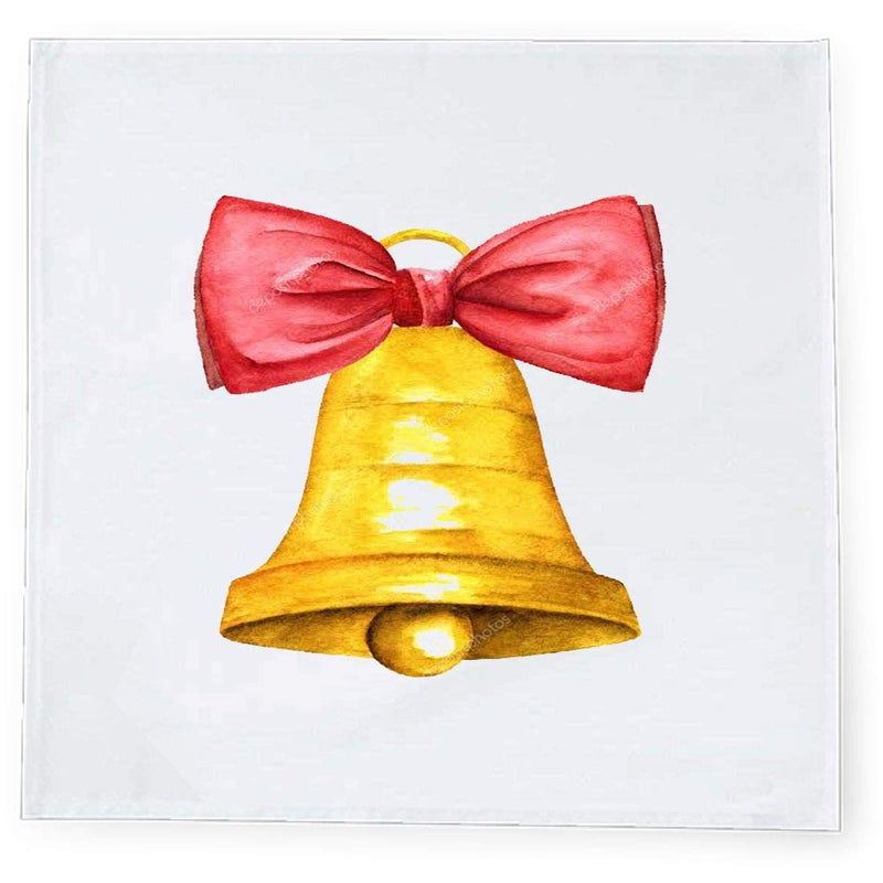 Khakee 6 Pcs Christmas Theme Tafta Silk Table Napkins 10x 10 for Xmas Decoration Christmas OrnamentsChristmas Gift npxmas254P - Image 2