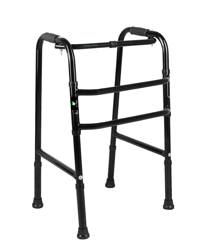 Dr. TORSO Heavy Duty Foldable Walker | Height Adjustable | Walker for Men/Women | Old Age People | Patients | Adults | Compact Folding Design (Black) - Image 3