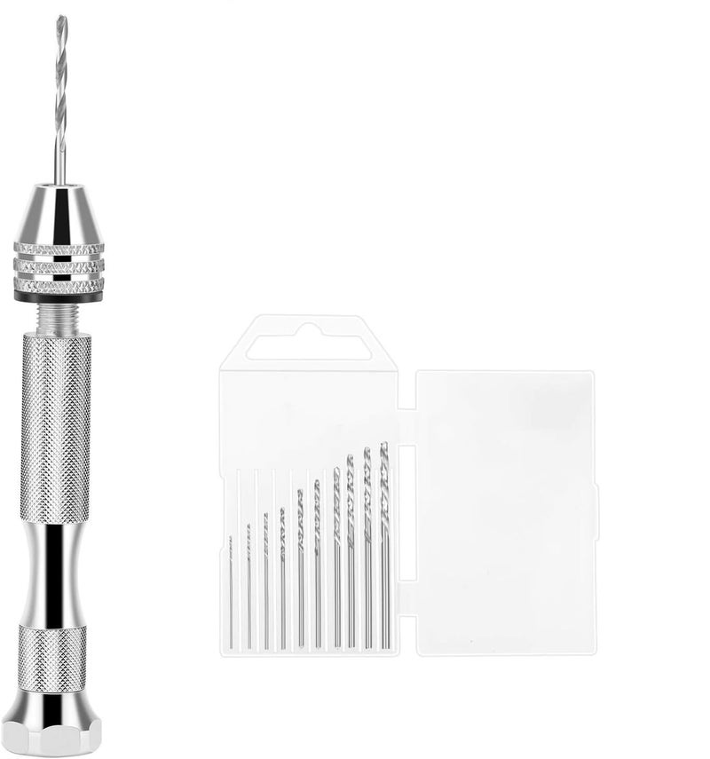 Jubilant Pin Vise for Resin Casting Molds, Steel Hand Drill, Resin Drill with 10 PCS Drill Bit, Precision Hand Drill Tools for Epoxy Resin Arts Crafts, Wood, Clay, DIY Resin Keychain Jewelry Making - Image 1