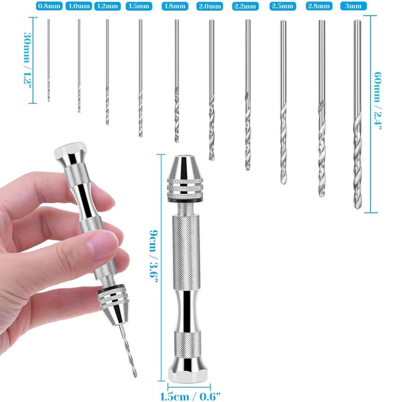 Jubilant Pin Vise for Resin Casting Molds, Steel Hand Drill, Resin Drill with 10 PCS Drill Bit, Precision Hand Drill Tools for Epoxy Resin Arts Crafts, Wood, Clay, DIY Resin Keychain Jewelry Making - Image 3