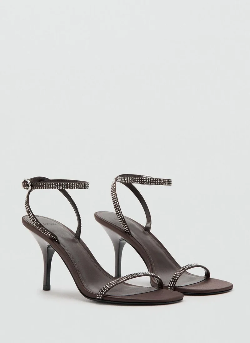 مانجو Heeled sandal with strass strap