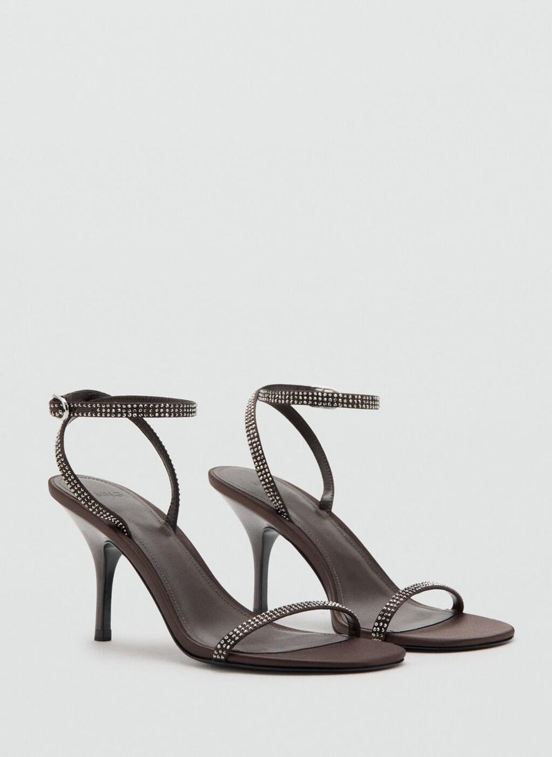 MANGO Heeled sandal with strass strap - Image 2