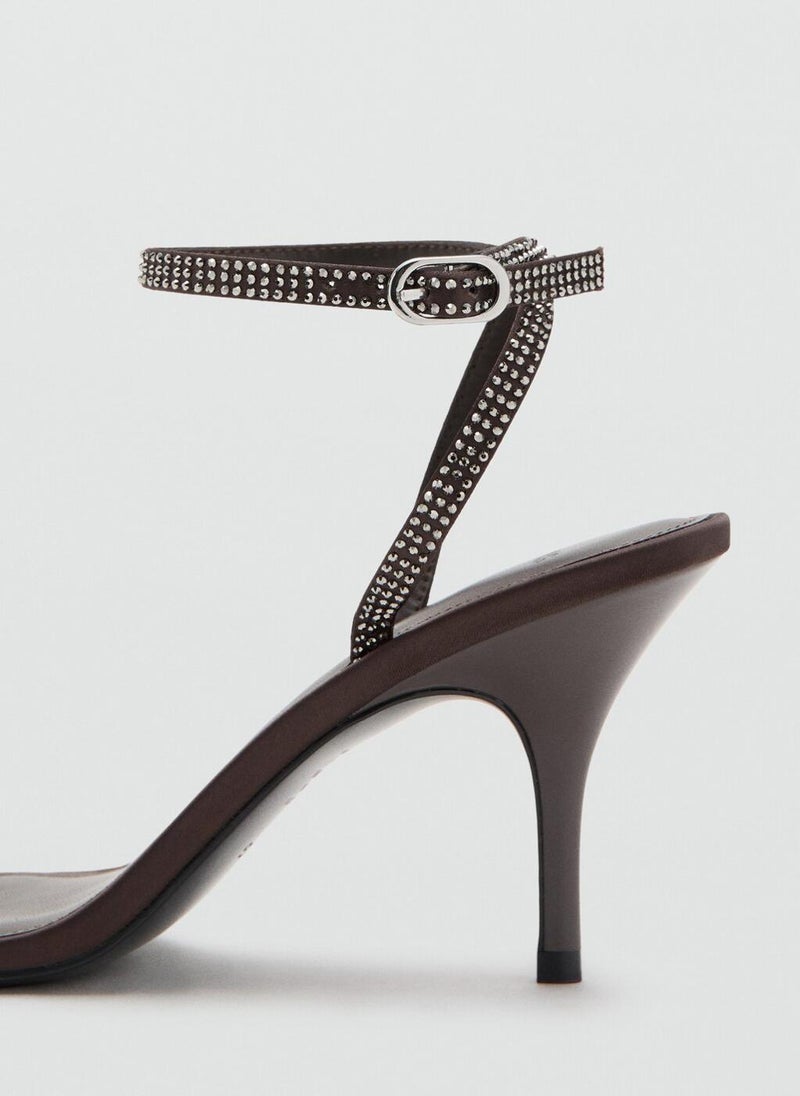 MANGO Heeled sandal with strass strap - Image 3