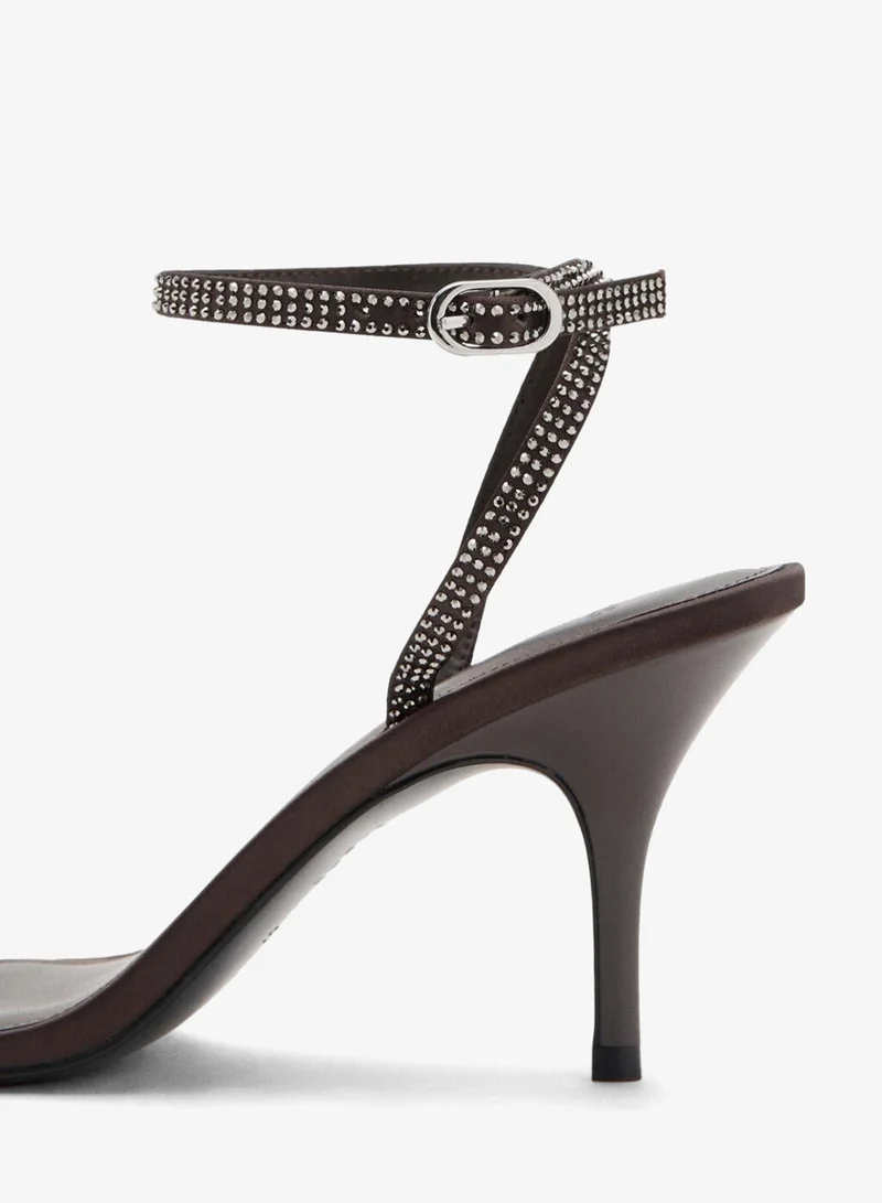 MANGO  Heeled sandal with strass strap for Women | Best Price UAE