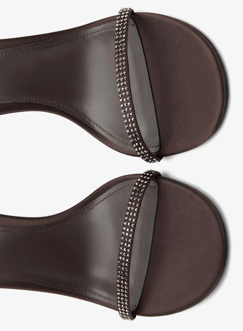 MANGO  Heeled sandal with strass strap for Women | Best Price UAE