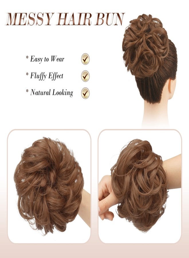 FESHFEN Synthetic Hair Bun Extensions Messy Hair Scrunchies Hair Pieces for Women Hair Donut Updo Ponytail - Image 3
