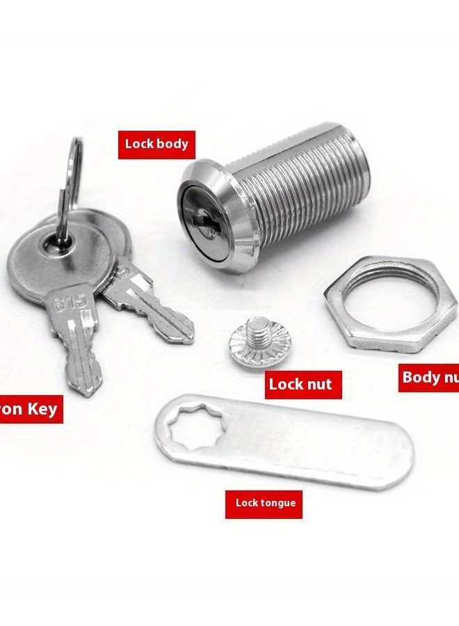 25mm Zinc Alloy Mailbox Lock Set 2 Keys No Drill Installation Cabinet Door Lock - Image 5