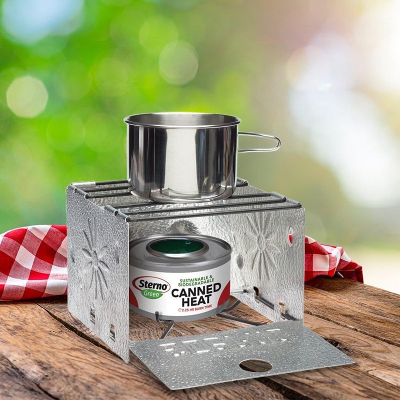 Sterno Foldable Portable Camping Stove - Easy-to-Assemble Outdoor Cooking Stove for Camping, Picnics, Tailgating & Emergencies - Silver - Image 3