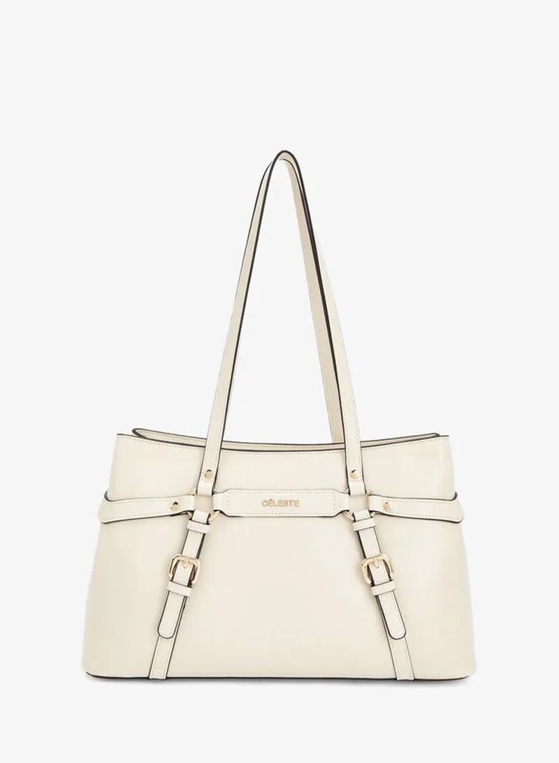 Buckle Accent Tote Bag With Double Handle