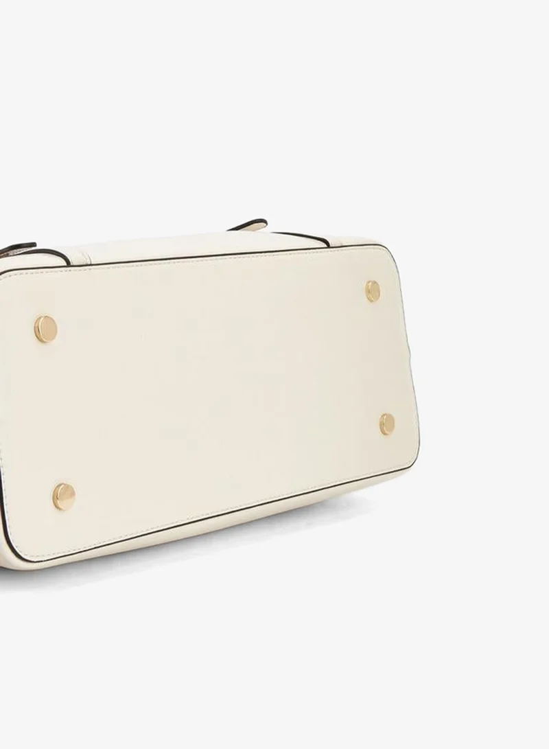 Celeste IVORY Buckle Accent Tote Bag With Double Handle for Women | Best Price UAE