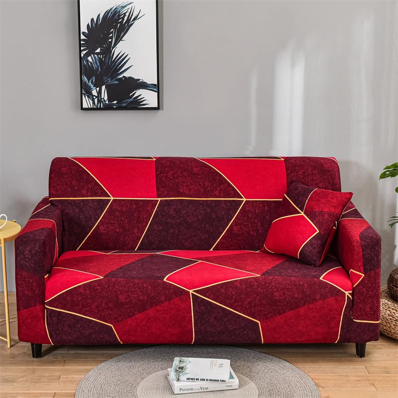 HOOBUY Printed Sofa Cover Stretch Couch Covers Patterned Sofas Seater Slipcovers for 3 Cushion Couch Set (HF  3 Seater/Large 2 Seater) - Image 2