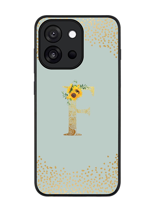 Stylizedd For OnePlus 13s / 13T Case,Slim fit Camera Protection, Shockproof Thin Phone cover  - Custom Floral Monogram - F  (Light Grey )