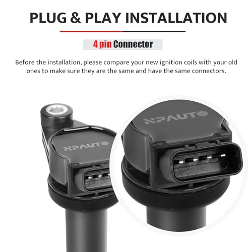NPAUTO Ignition Coil Pack compatible with 3.3 3.3L V6 Toyota Camry Sienna Highlander Solara, Lexus RX330 ES330 RX400h 2004 2005 2006 2007 2008 2009 2010, UF506 C1452, Set of 6 - Image 5