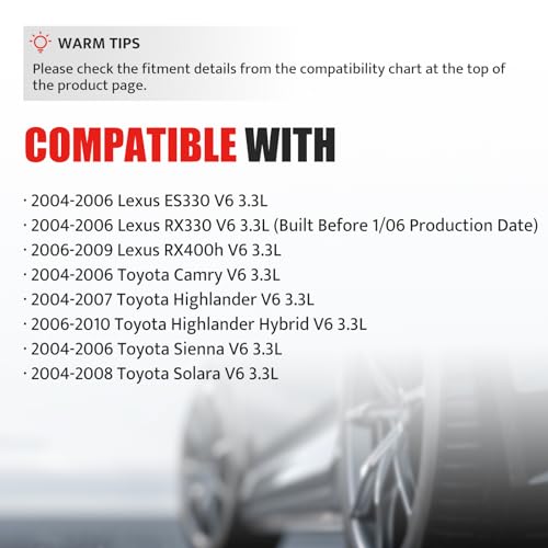 NPAUTO Ignition Coil Pack compatible with 3.3 3.3L V6 Toyota Camry Sienna Highlander Solara, Lexus RX330 ES330 RX400h 2004 2005 2006 2007 2008 2009 2010, UF506 C1452, Set of 6 - Image 3