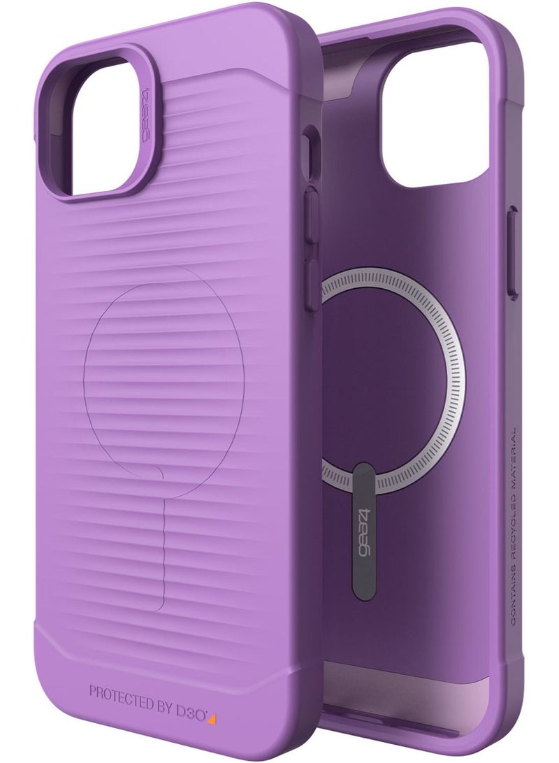 Gear4 غطاء هاتف آيفون 14 من D3O هافانا سناب بمرتبة عسكرية (3 أمتار/10 أقدام) مع ميغ سيف - بنفسجي - Image 1