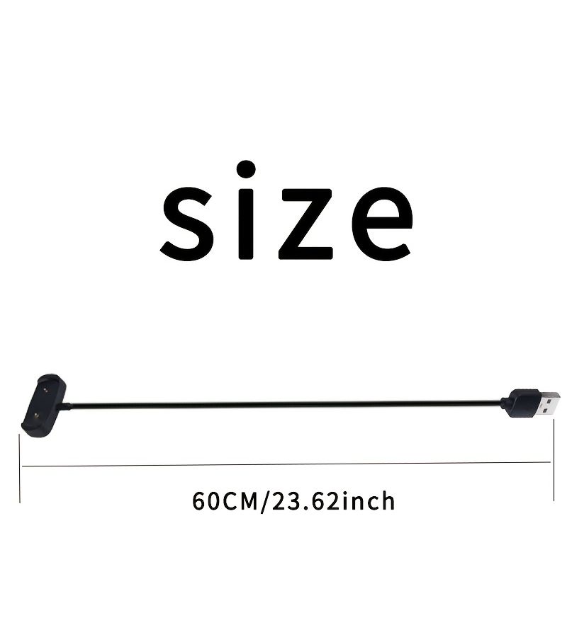 Compatible With Amazfit T Rex2 Ultimate Cheetah Pro 3 4 Black USB Smartwatch Charging Cable 23 62inch - Image 2