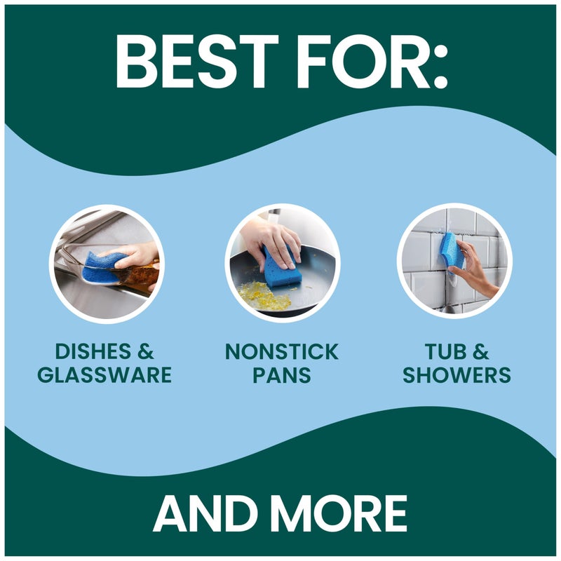 Scotch Brite Scotch-Brite Zero Scratch Scrub Sponge, 36 Kitchen Sponges for Cleaning Around the Home, Bathroom & More, Scratch-free Dish Scrubber, Multi-surface Safe, Best for Nonstick Pots and Pans - Image 5