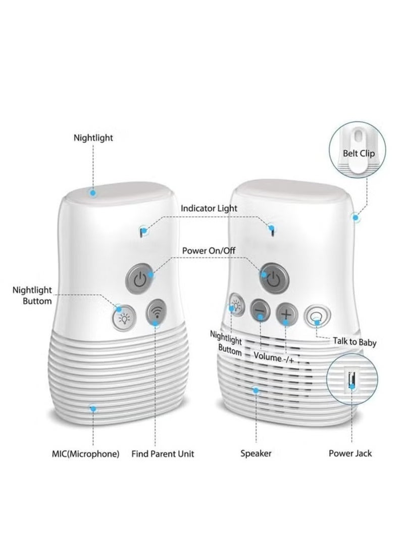 Audio Baby Monitor with Two-Way Intercom, Noise Detection, Night Light & Long Battery Life - Image 5