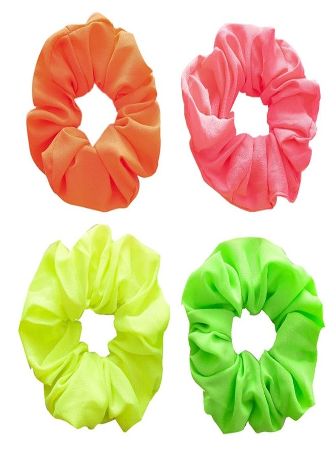 VASANA 7PCS 10 cm/3.9 inch Neon Scrunchies Bright Elastics Soft Bobbles Hair Bands Ponytail Holder Hair Ties Accessories for Women (Random Color) - Image 5