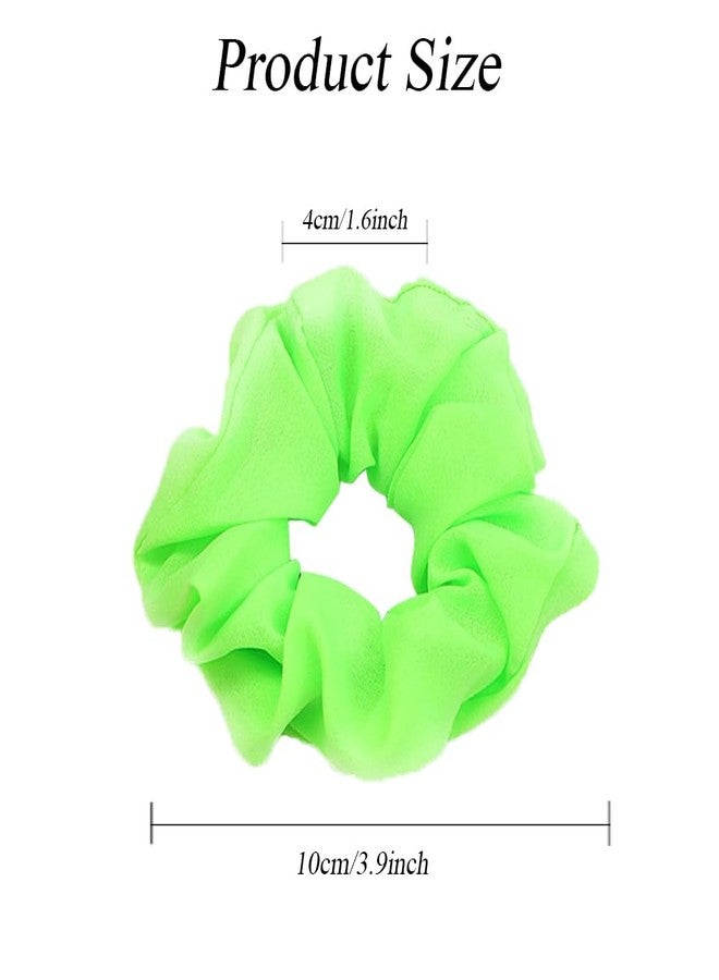 VASANA 7PCS 10 cm/3.9 inch Neon Scrunchies Bright Elastics Soft Bobbles Hair Bands Ponytail Holder Hair Ties Accessories for Women (Random Color) - Image 2