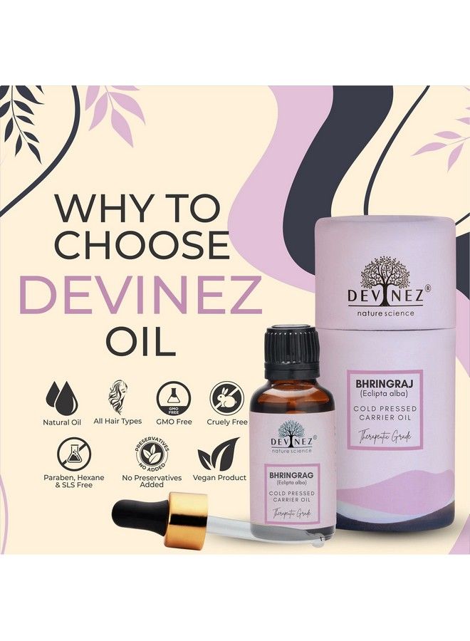 Devinez Bhringraj Coldpressed Oil 50Ml 100% Pure Natural Undiluted For Hair & Scalp Care In Amber Glass Bottle - Image 3