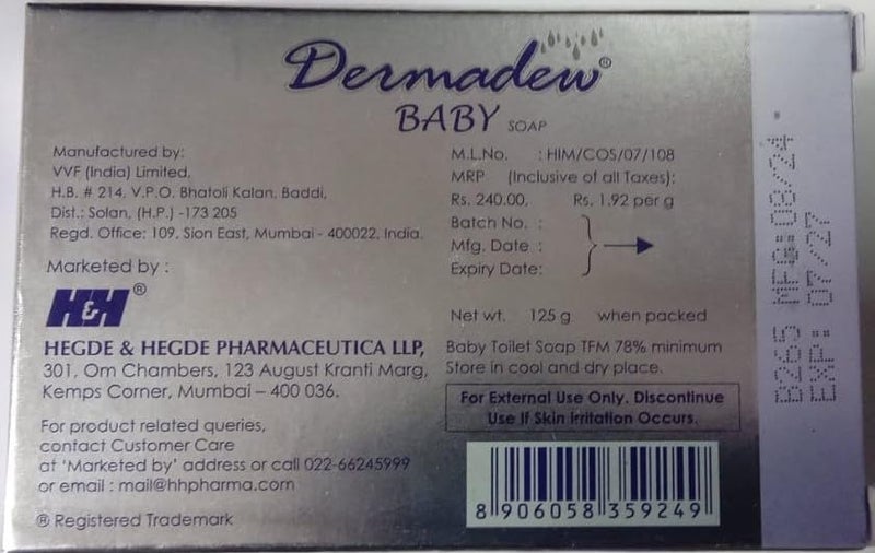 Dermadew Baby Soap 125 gm Pack Of 3  - Image 3