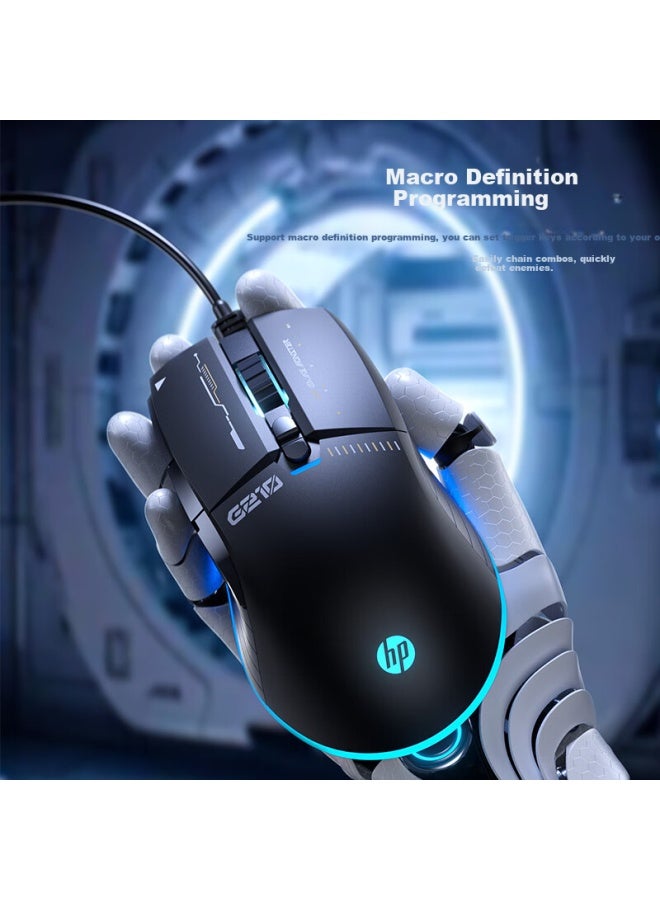 HP G210 Wired Gaming Mouse With Macro Programming, Esports Gaming Mouse For Lol And Pubg, Suitable For Laptops And Desktops, White And Grey Dual-Tone - Image 5