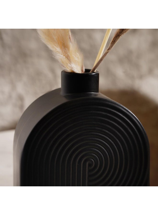 Pan Home مزهرية بتصميم قوس سيراميكي فني 12.7X7X13 سم - أسود - Image 1