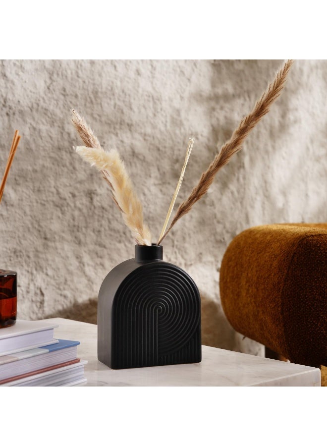 Pan Home مزهرية بتصميم قوس سيراميكي فني 12.7X7X13 سم - أسود - Image 2