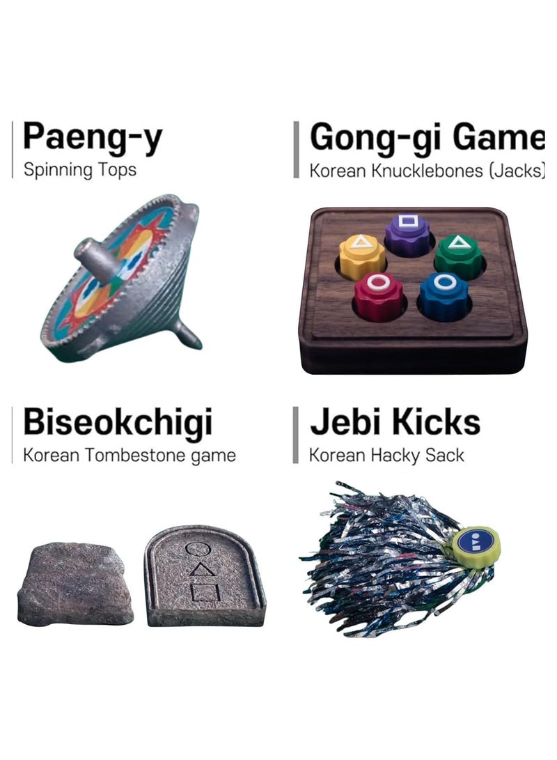 آنا مجموعة الألعاب التقليدية الكورية - مجموعة ألعاب فولكلورية كورية: غونجي، بيسوكجي، جيبي، تشاجي، باينغ ي داكجي - ألعاب عائلية للسفر - Image 2