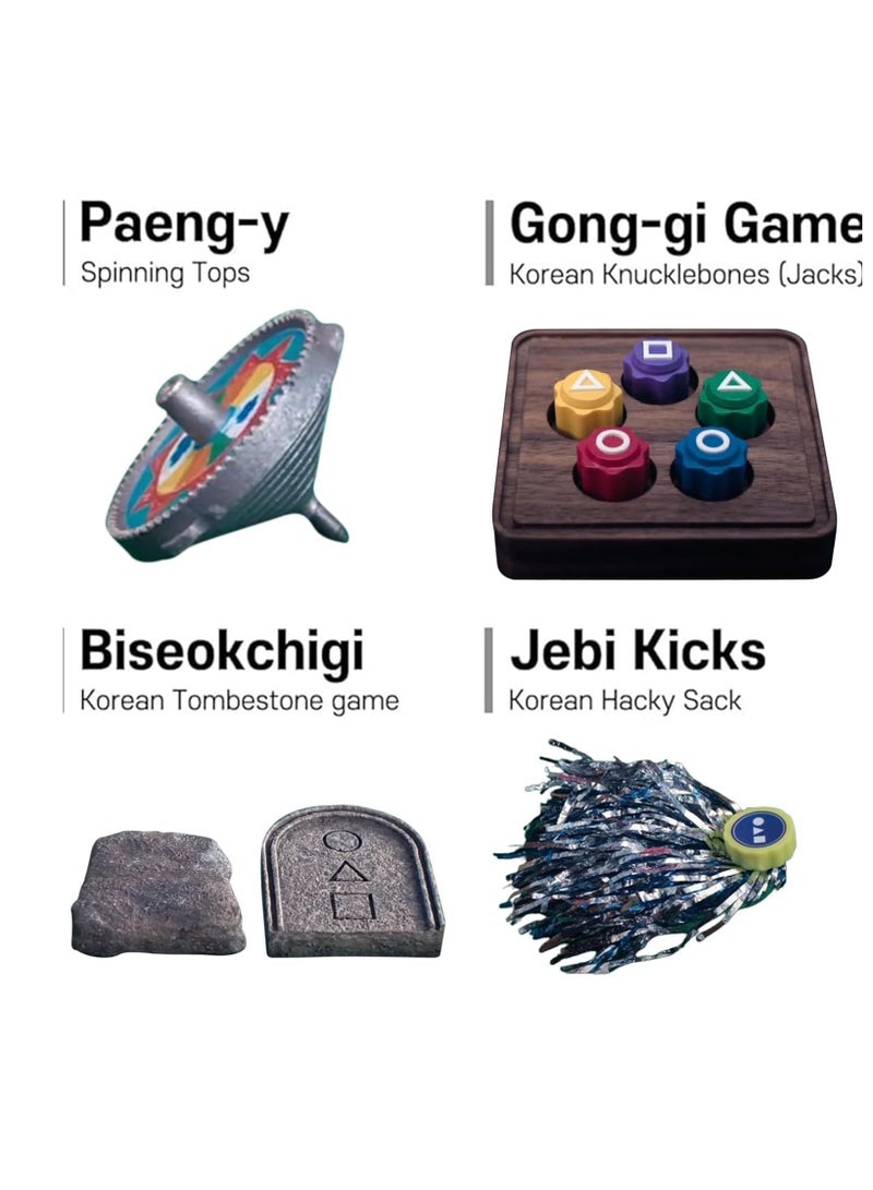 آنا مجموعة الألعاب التقليدية الكورية - مجموعة ألعاب فولكلورية كورية: غونجي، بيسوكجي، جيبي، تشاجي، باينغ ي داكجي - ألعاب عائلية للسفر - Image 5