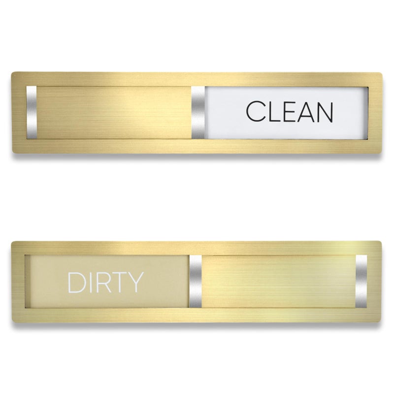 HYF DESIGN Dishwasher Magnet Clean Dirty Sign,Premium Stainless Steel Grade 304,Matte Finish Clean/Dirty Indicator with Strong Magnet, Home Kitchen Decor & Thoughtful Gift for Friendsâ€‹(Golden-03) - Image 1