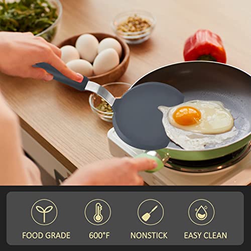 Turbid Silicone Spatula - Nonstick, Heat Resistant Cooking & Baking Flipper for Pancakes, Omelettes, Pizza, Steak, Dosa - Ideal for Griddle Pans, Cookware and Fish Turner (Wide Spatula) - Image 3