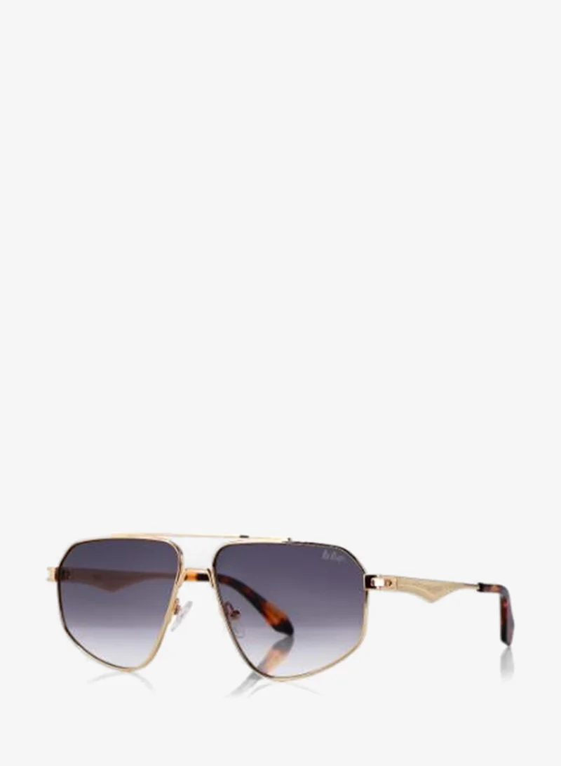 Lee Cooper Polarized Sunglasses Gold Frame Gradient Grey Mirror Lens 60mm  - LCU10243C5
