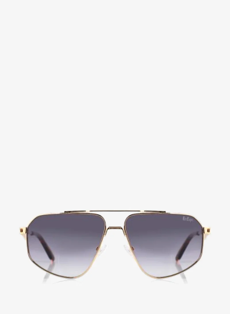 Lee Cooper Polarized Sunglasses Gold Frame Gradient Grey Mirror Lens 60mm  - LCU10243C5