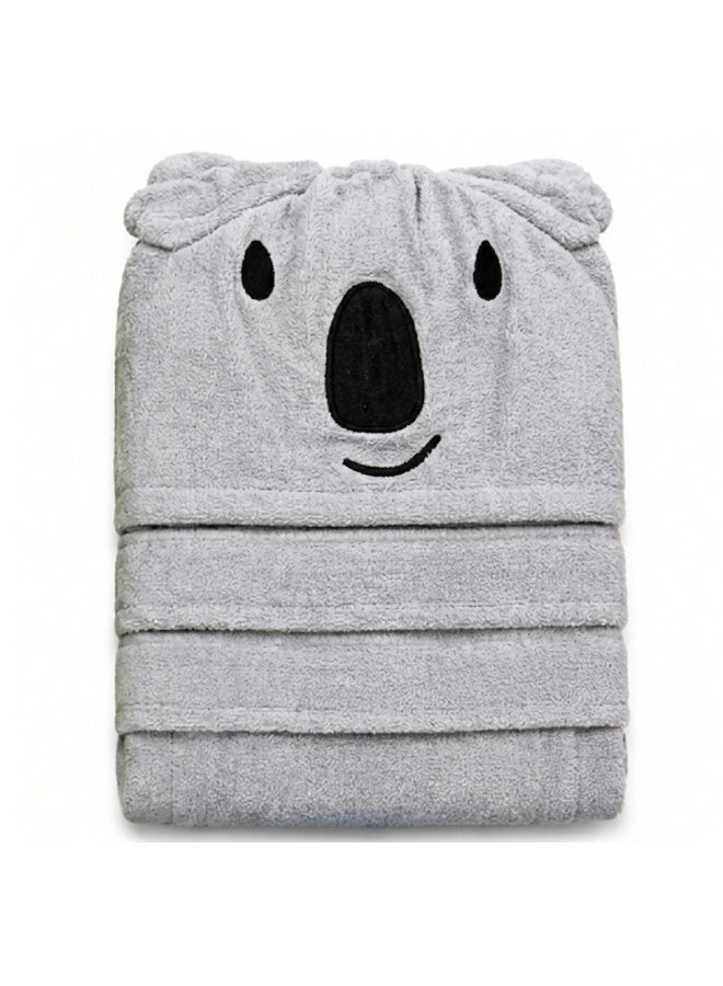 VELMORE Premium Kids Hooded Bathrobe – 100% Cotton Soft & Absorbent Towel Robe for Boys & Girls, Lightweight, Quick Dry, with Belt & Pockets (650 GSM) - 12 - 16 Y - Grey - Image 3