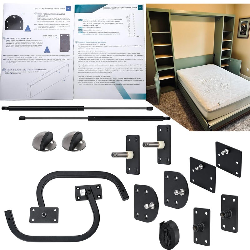 TOPOWN Queen Size Deluxe Murphy Bed Kit Queen Murphy Bed Kit Murphy Bed Hardware DIY Murphy Bed Kit Queen Vertical