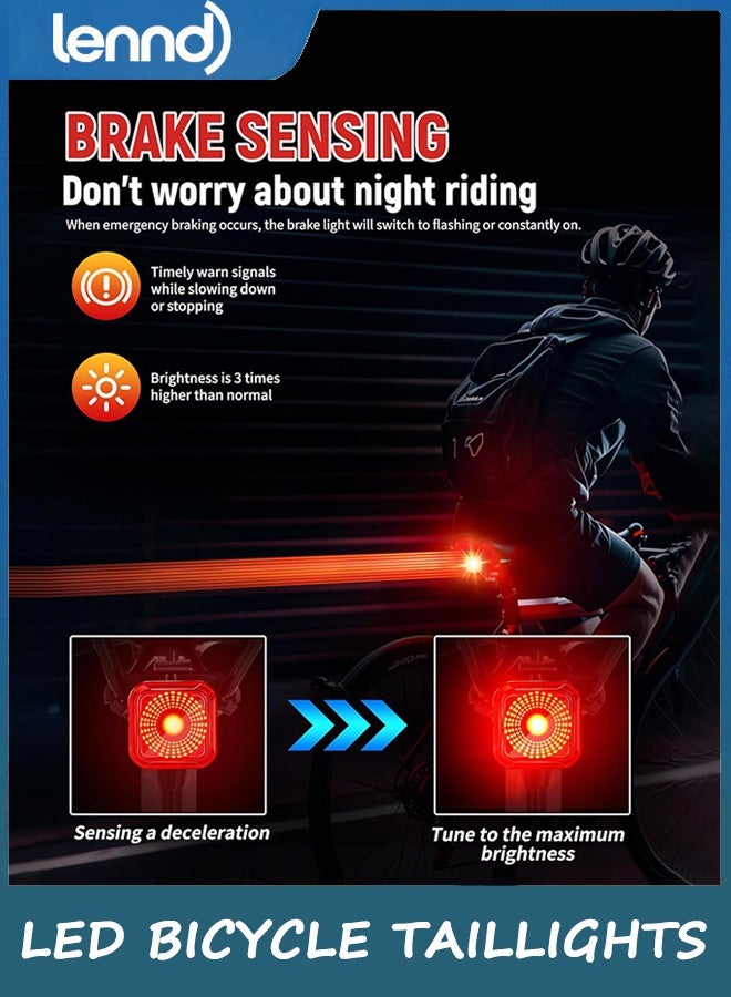 LENND Bike Tail Light with LED Display Screen, USB-C Rechargeable 6 Light Modes, IP55 Waterproof Bicycle Taillight for Night Riding, Super Bright Rear Bike Light for Road Mountain, Cycling - Image 3