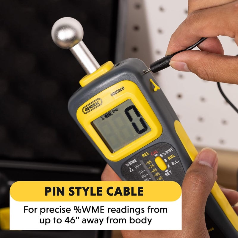 General Tools MMD950 Moisture Meter - Pin Type or Pinless with Deep Sensing and Remote Probe - Image 4
