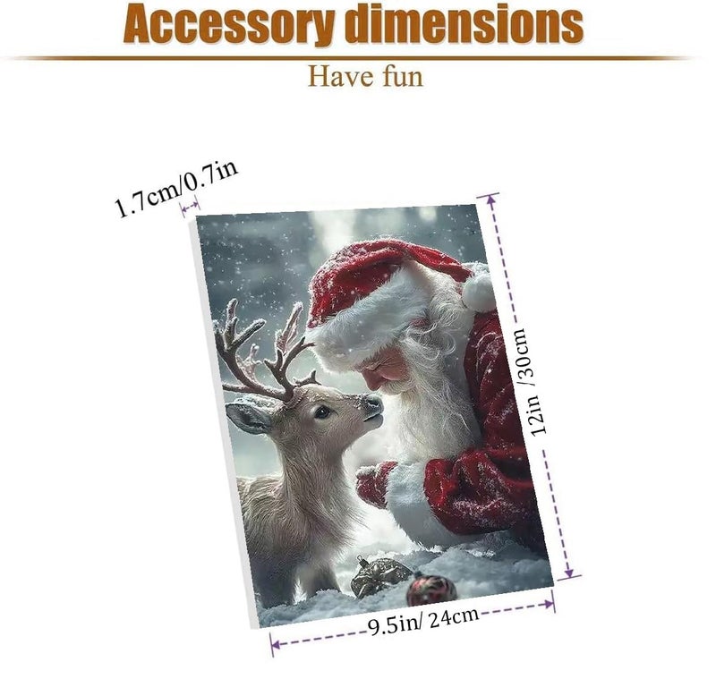 VIGEGU Christmas Paint by Numbers Kit for Adults Beginner with Frame,Santa Claus and Little elk Paint by Number DIY Adult Paint by Number Kits for Home Decor 9x12 in - Image 5