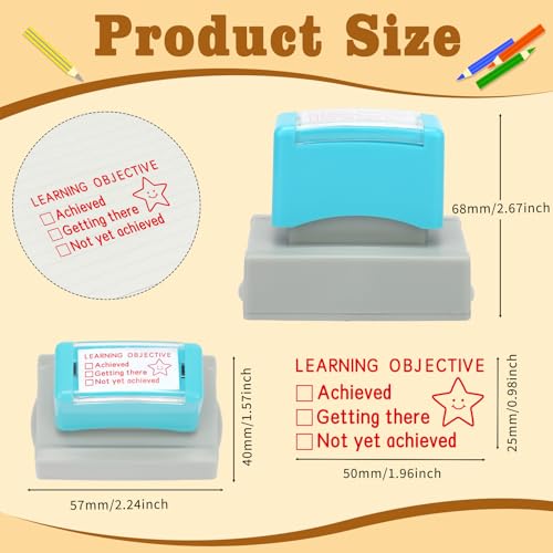 HEYTIMI 4 Pcs Teacher Stamps for Grading Self-Inking Special Accommodations Stamp Refillable Motivational Encouraging Rubber Stamp for Classroom Back to School Homework Student Dormitory Gifts - Image 3