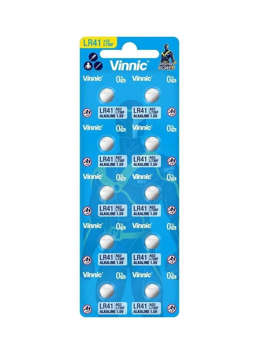 Vinnic AG3 10-Pack LR41 1.5V