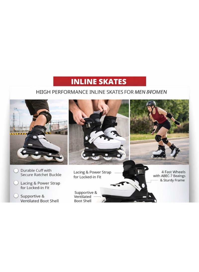Cougar Aggressive Inline Skates with LED PU Wheels 58mm 88A | ABEC-7 Carbon Steel Bearings | Secure Buckle & Power Strap | Breathable Boot | High-Grip Wheels for Men & Women - Image 4