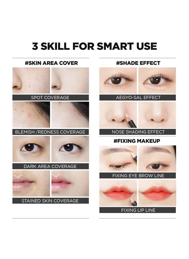 THESAEM Cover Perfection Concealer Pencil With Sharpner Non Comedogenic Spot Eraser Conceal Blemishes, Aging Spots, Acne And Freckles Multi Use Under Eye Concealer For Dark Circles, 1.4G (1.5 Natural Beige) - Image 5