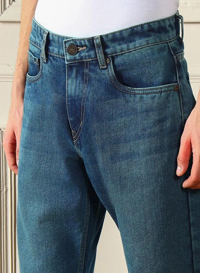 Dennis Lingo Mid Rise Relaxed Fit Low Fade Jeans by Styli