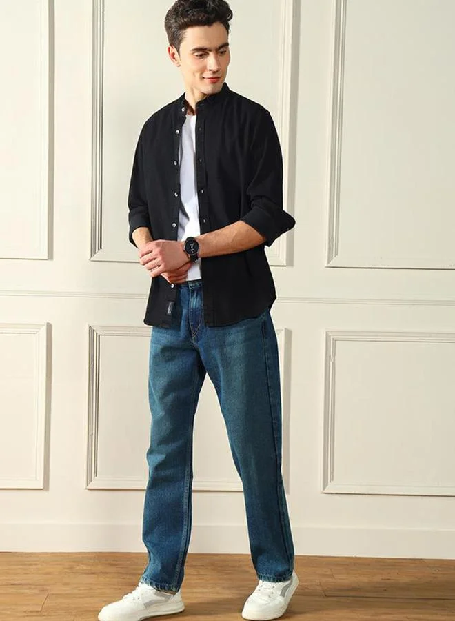 Dennis Lingo Mid Rise Relaxed Fit Low Fade Jeans by Styli