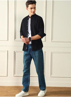 Dennis Lingo Mid Rise Relaxed Fit Low Fade Jeans by Styli  - Image 4