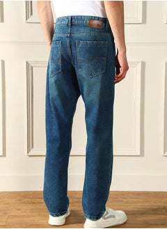 Dennis Lingo Mid Rise Relaxed Fit Low Fade Jeans by Styli  - Image 2