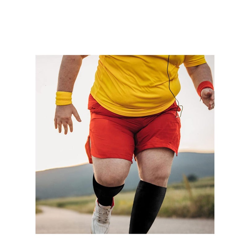 SOLARAE Wide Calf Compression Socks for Women Men, 2 Pairs Plus Size Extra Large Size Support Socks Stockings Reduces Swelling & Pain for Nurses Running Pregnant Travel Flight 20-25 mmHg（XXL） - Image 3